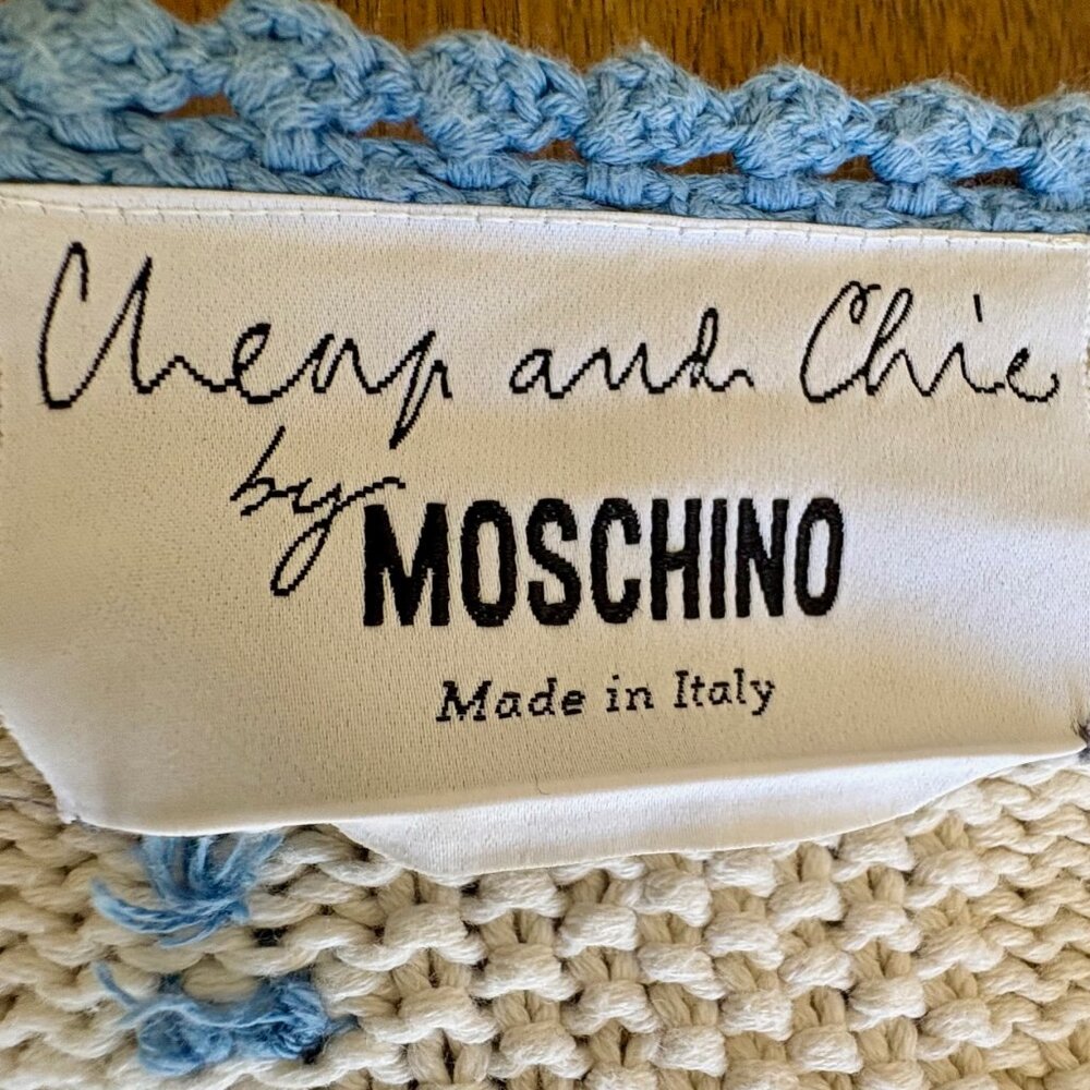 Rare Moschino Cheap and Chic Crochet Cardigan – “CHEAP” / “CHIC” Patchwork - Picture 4 of 8